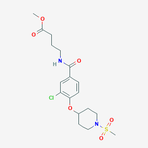 molecular formula C18H25ClN2O6S B4230095 methyl 4-[(3-chloro-4-{[1-(methylsulfonyl)-4-piperidinyl]oxy}benzoyl)amino]butanoate 