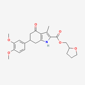 molecular formula C23H27NO6 B4230120 tetrahydro-2-furanylmethyl 6-(3,4-dimethoxyphenyl)-3-methyl-4-oxo-4,5,6,7-tetrahydro-1H-indole-2-carboxylate 