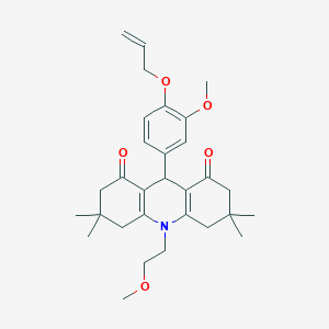 molecular formula C30H39NO5 B423013 9-[4-(allyloxy)-3-methoxyphenyl]-10-(2-methoxyethyl)-3,3,6,6-tetramethyl-3,4,6,7,9,10-hexahydro-1,8(2H,5H)-acridinedione 