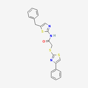 molecular formula C21H17N3OS3 B4230134 N-(5-benzyl-1,3-thiazol-2-yl)-2-[(4-phenyl-1,3-thiazol-2-yl)thio]acetamide 