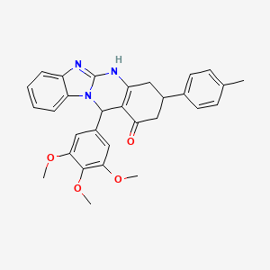 molecular formula C30H29N3O4 B4230139 3-(4-methylphenyl)-12-(3,4,5-trimethoxyphenyl)-3,4,5,12-tetrahydrobenzimidazo[2,1-b]quinazolin-1(2H)-one 