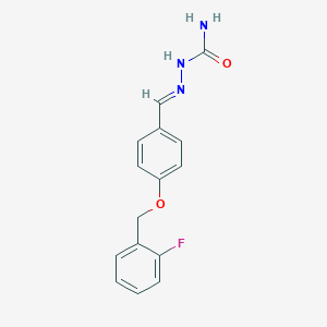 molecular formula C15H14FN3O2 B423015 (2E)-2-{4-[(2-fluorobenzyl)oxy]benzylidene}hydrazinecarboxamide 