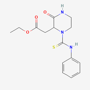 molecular formula C15H19N3O3S B4230163 ethyl [1-(anilinocarbonothioyl)-3-oxo-2-piperazinyl]acetate 