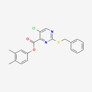 molecular formula C20H17ClN2O2S B4230175 3,4-dimethylphenyl 2-(benzylthio)-5-chloro-4-pyrimidinecarboxylate 