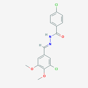 molecular formula C16H14Cl2N2O3 B423018 4-chloro-N'-(3-chloro-4,5-dimethoxybenzylidene)benzohydrazide 