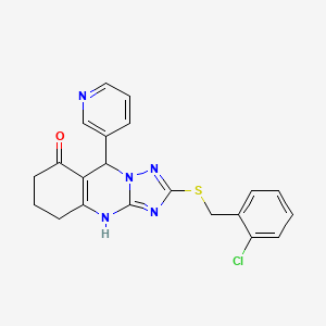 2-[(2-chlorobenzyl)thio]-9-(3-pyridinyl)-5,6,7,9-tetrahydro[1,2,4]triazolo[5,1-b]quinazolin-8(4H)-one