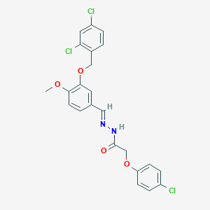 molecular formula C23H19Cl3N2O4 B423019 2-(4-chlorophenoxy)-N'-{3-[(2,4-dichlorobenzyl)oxy]-4-methoxybenzylidene}acetohydrazide 