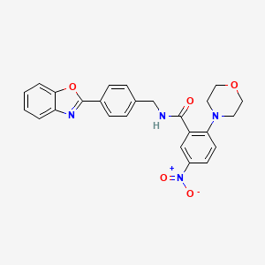 molecular formula C25H22N4O5 B4230194 N-[4-(1,3-benzoxazol-2-yl)benzyl]-2-(4-morpholinyl)-5-nitrobenzamide 
