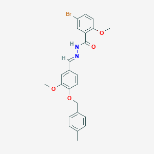 molecular formula C24H23BrN2O4 B423020 5-bromo-2-methoxy-N'-{3-methoxy-4-[(4-methylbenzyl)oxy]benzylidene}benzohydrazide 
