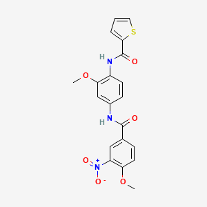 molecular formula C20H17N3O6S B4230202 N-{2-methoxy-4-[(4-methoxy-3-nitrobenzoyl)amino]phenyl}-2-thiophenecarboxamide 