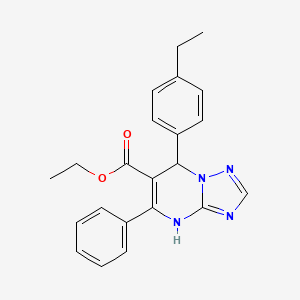 molecular formula C22H22N4O2 B4230231 ethyl 7-(4-ethylphenyl)-5-phenyl-4,7-dihydro[1,2,4]triazolo[1,5-a]pyrimidine-6-carboxylate 