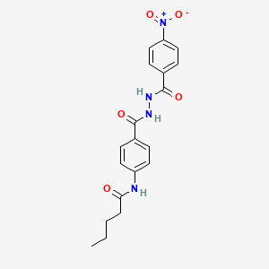 molecular formula C19H20N4O5 B4230236 N-(4-{[2-(4-nitrobenzoyl)hydrazino]carbonyl}phenyl)pentanamide 