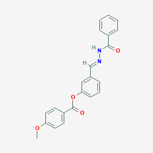 molecular formula C22H18N2O4 B423024 3-(2-Benzoylcarbohydrazonoyl)phenyl 4-methoxybenzoate 