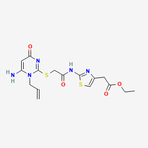 ethyl [2-({[(1-allyl-6-amino-4-oxo-1,4-dihydro-2-pyrimidinyl)thio]acetyl}amino)-1,3-thiazol-4-yl]acetate