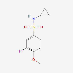 molecular formula C10H12INO3S B4230258 N-cyclopropyl-3-iodo-4-methoxybenzenesulfonamide 