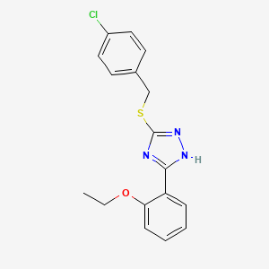 molecular formula C17H16ClN3OS B4230259 3-[(4-chlorobenzyl)thio]-5-(2-ethoxyphenyl)-4H-1,2,4-triazole 