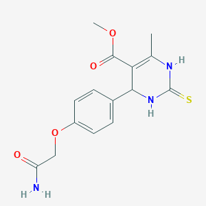 molecular formula C15H17N3O4S B4230269 methyl 4-[4-(2-amino-2-oxoethoxy)phenyl]-6-methyl-2-thioxo-1,2,3,4-tetrahydro-5-pyrimidinecarboxylate 