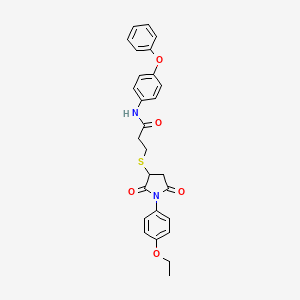 3-{[1-(4-ethoxyphenyl)-2,5-dioxo-3-pyrrolidinyl]thio}-N-(4-phenoxyphenyl)propanamide