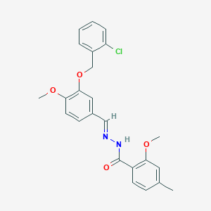 molecular formula C24H23ClN2O4 B423030 N'-{3-[(2-chlorobenzyl)oxy]-4-methoxybenzylidene}-2-methoxy-4-methylbenzohydrazide 