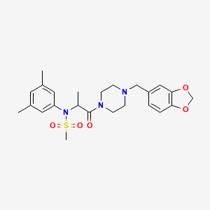 molecular formula C24H31N3O5S B4230306 N-{2-[4-(1,3-benzodioxol-5-ylmethyl)-1-piperazinyl]-1-methyl-2-oxoethyl}-N-(3,5-dimethylphenyl)methanesulfonamide 