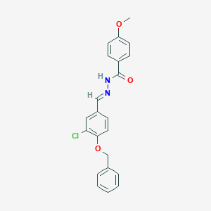 molecular formula C22H19ClN2O3 B423031 N'-[4-(benzyloxy)-3-chlorobenzylidene]-4-methoxybenzohydrazide 