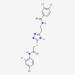 N-{2-[5-({2-[(4-bromo-2-fluorophenyl)amino]-2-oxoethyl}thio)-4-methyl-4H-1,2,4-triazol-3-yl]ethyl}-3,4-dichlorobenzamide