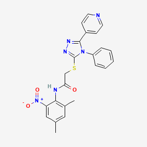 molecular formula C23H20N6O3S B4230318 N-(2,4-dimethyl-6-nitrophenyl)-2-{[4-phenyl-5-(4-pyridinyl)-4H-1,2,4-triazol-3-yl]thio}acetamide 