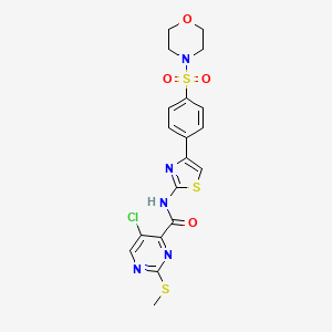 molecular formula C19H18ClN5O4S3 B4230336 5-chloro-2-(methylthio)-N-{4-[4-(4-morpholinylsulfonyl)phenyl]-1,3-thiazol-2-yl}-4-pyrimidinecarboxamide 