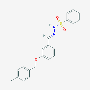 molecular formula C21H20N2O3S B423034 N'-{3-[(4-methylbenzyl)oxy]benzylidene}benzenesulfonohydrazide 