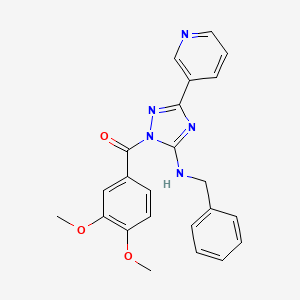 molecular formula C23H21N5O3 B4230346 N-benzyl-1-(3,4-dimethoxybenzoyl)-3-(3-pyridinyl)-1H-1,2,4-triazol-5-amine 