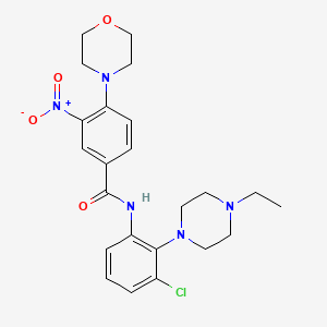 molecular formula C23H28ClN5O4 B4230367 N-[3-chloro-2-(4-ethyl-1-piperazinyl)phenyl]-4-(4-morpholinyl)-3-nitrobenzamide 