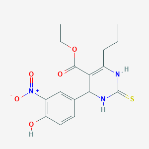 molecular formula C16H19N3O5S B4230372 ethyl 4-(4-hydroxy-3-nitrophenyl)-6-propyl-2-thioxo-1,2,3,4-tetrahydro-5-pyrimidinecarboxylate 