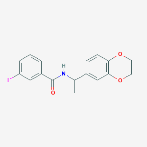 molecular formula C17H16INO3 B4230377 N-[1-(2,3-dihydro-1,4-benzodioxin-6-yl)ethyl]-3-iodobenzamide 