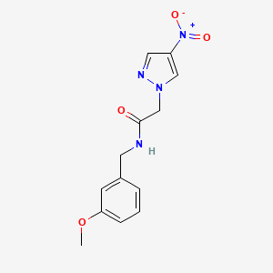 molecular formula C13H14N4O4 B4230409 N-(3-methoxybenzyl)-2-(4-nitro-1H-pyrazol-1-yl)acetamide 