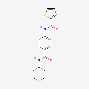 molecular formula C18H20N2O2S B4230411 N-{4-[(cyclohexylamino)carbonyl]phenyl}-2-thiophenecarboxamide 