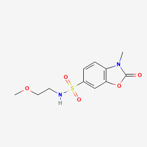 molecular formula C11H14N2O5S B4230418 N-(2-methoxyethyl)-3-methyl-2-oxo-2,3-dihydro-1,3-benzoxazole-6-sulfonamide 