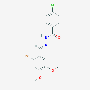 molecular formula C16H14BrClN2O3 B423042 N'-(2-bromo-4,5-dimethoxybenzylidene)-4-chlorobenzohydrazide 
