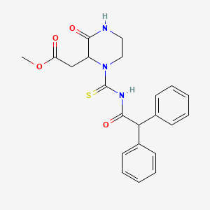 methyl (1-{[(diphenylacetyl)amino]carbonothioyl}-3-oxo-2-piperazinyl)acetate