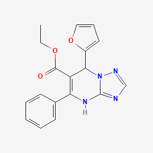 molecular formula C18H16N4O3 B4230434 ethyl 7-(2-furyl)-5-phenyl-4,7-dihydro[1,2,4]triazolo[1,5-a]pyrimidine-6-carboxylate 