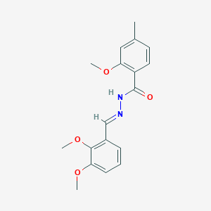 molecular formula C18H20N2O4 B423044 N'-(2,3-dimethoxybenzylidene)-2-methoxy-4-methylbenzohydrazide 
