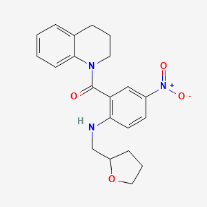 molecular formula C21H23N3O4 B4230448 2-(3,4-dihydro-1(2H)-quinolinylcarbonyl)-4-nitro-N-(tetrahydro-2-furanylmethyl)aniline 