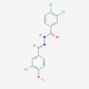 molecular formula C15H11Cl3N2O2 B423047 3,4-dichloro-N'-(3-chloro-4-methoxybenzylidene)benzohydrazide 