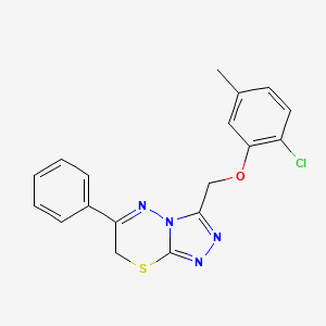 molecular formula C18H15ClN4OS B4230478 3-[(2-chloro-5-methylphenoxy)methyl]-6-phenyl-7H-[1,2,4]triazolo[3,4-b][1,3,4]thiadiazine 