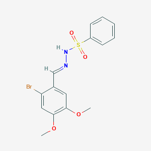 molecular formula C15H15BrN2O4S B423048 N'-(2-bromo-4,5-dimethoxybenzylidene)benzenesulfonohydrazide 
