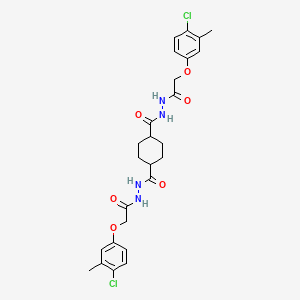 molecular formula C26H30Cl2N4O6 B4230489 N'~1~,N'~4~-bis[(4-chloro-3-methylphenoxy)acetyl]-1,4-cyclohexanedicarbohydrazide 