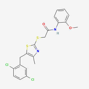 molecular formula C20H18Cl2N2O2S2 B4230491 2-{[5-(2,5-dichlorobenzyl)-4-methyl-1,3-thiazol-2-yl]thio}-N-(2-methoxyphenyl)acetamide 