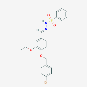 molecular formula C22H21BrN2O4S B423050 N'-{4-[(4-bromobenzyl)oxy]-3-ethoxybenzylidene}benzenesulfonohydrazide 