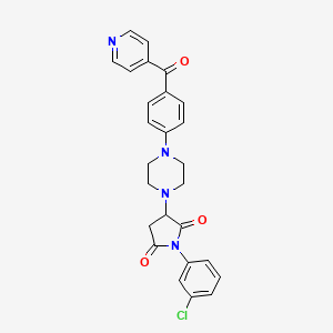 molecular formula C26H23ClN4O3 B4230510 1-(3-chlorophenyl)-3-[4-(4-isonicotinoylphenyl)-1-piperazinyl]-2,5-pyrrolidinedione 
