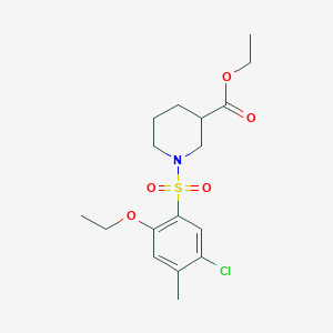 molecular formula C17H24ClNO5S B4230518 ethyl 1-[(5-chloro-2-ethoxy-4-methylphenyl)sulfonyl]-3-piperidinecarboxylate 