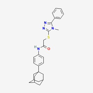 molecular formula C27H30N4OS B4230527 N-[4-(1-adamantyl)phenyl]-2-[(4-methyl-5-phenyl-4H-1,2,4-triazol-3-yl)thio]acetamide 